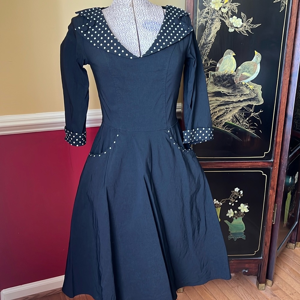 Small Black & White Hell Bunny Rona Dress
